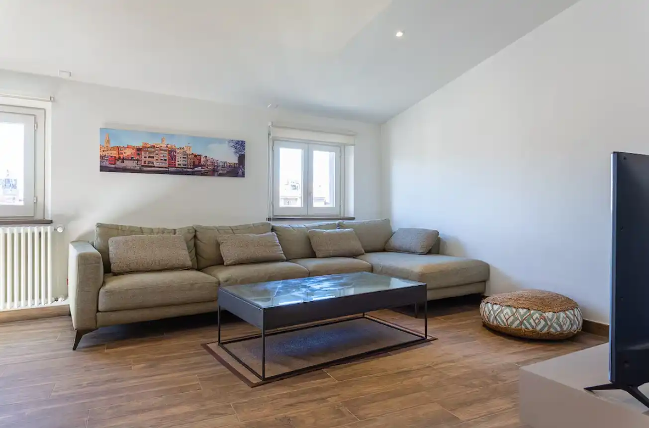 Wohnzimmer von Wohnungen zur Miete in Girona mit Klimaanlage, Heizung und Parkett