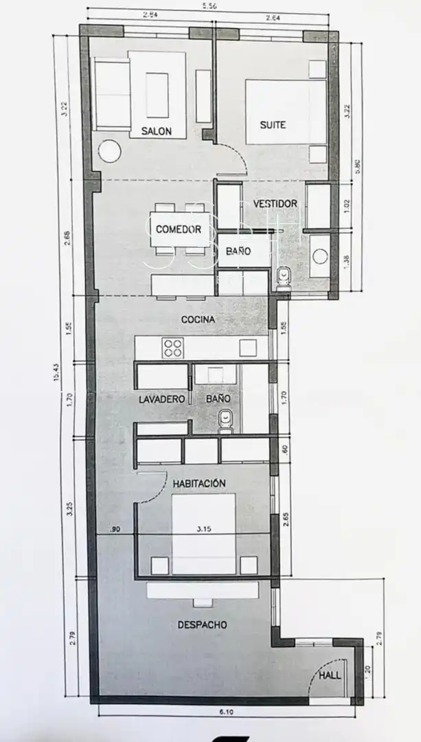 Flat for rent in Madrid  with Air Conditioner, Heating and Furnished