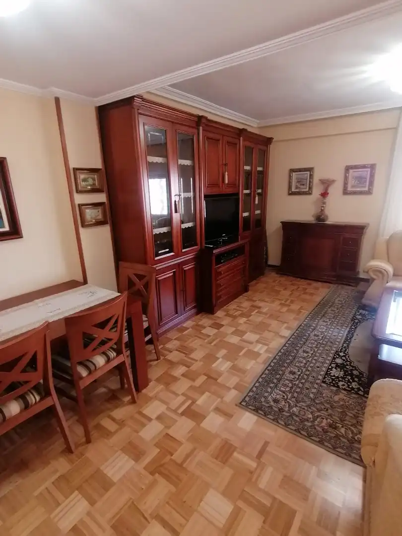 Living room of Flat for rent in Gijón   with Heating, Parquet flooring and Furnished