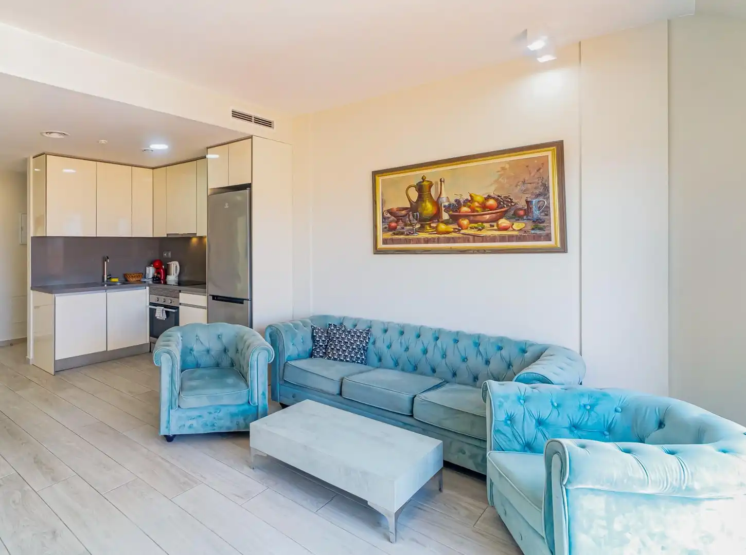 Sala d'estar de Àtic en venda en Finestrat amb Aire condicionat, Calefacció i Jardí privat