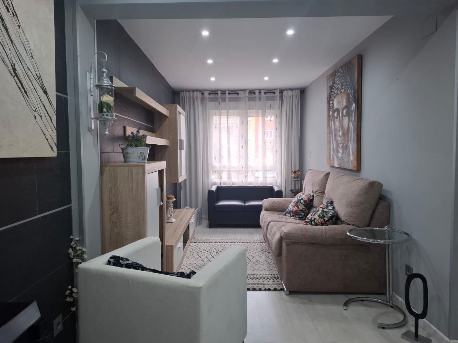 Living room of Flat to rent in Gijón   with Heating, Private garden and Storage room
