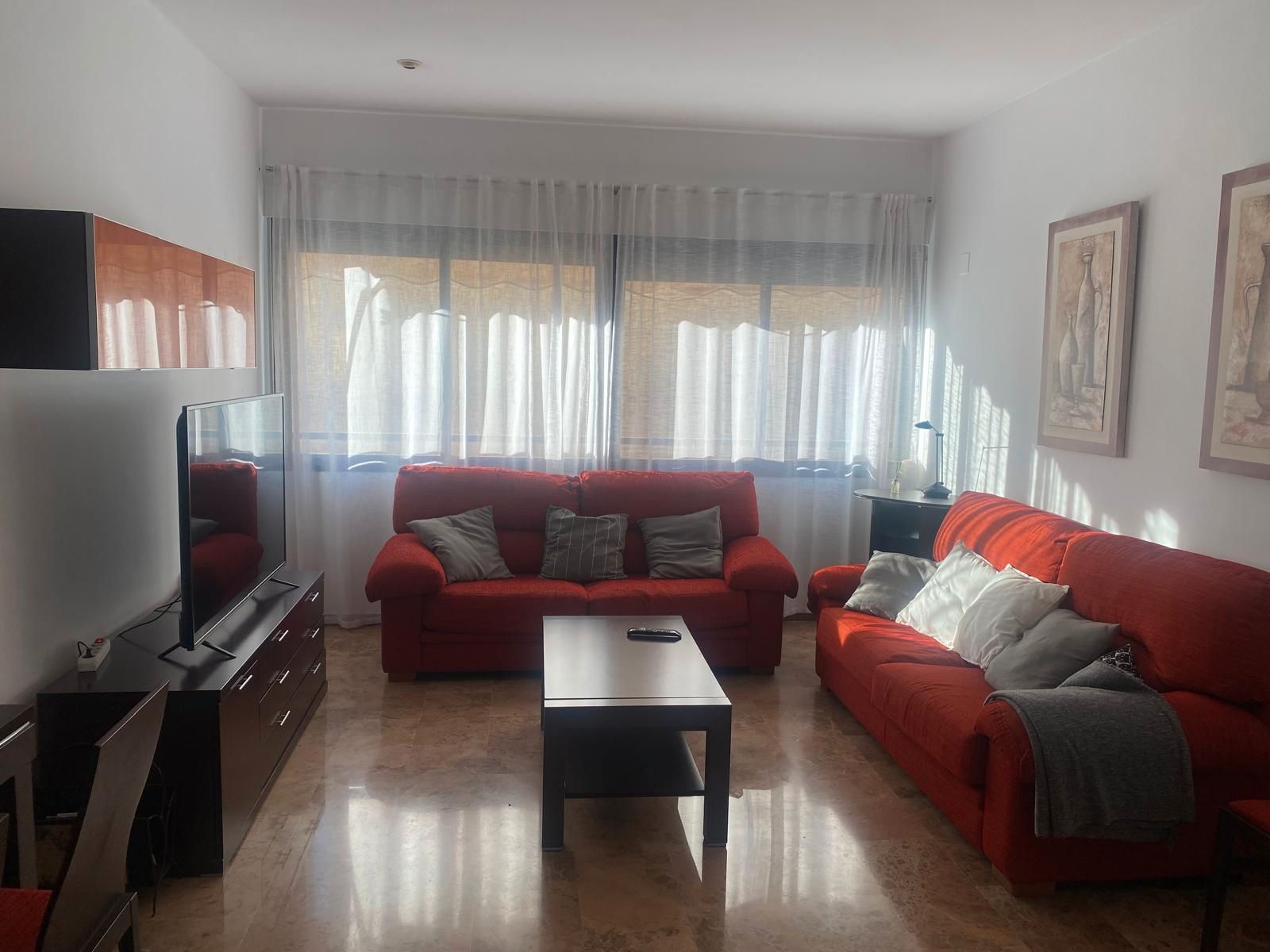 Living room of Flat to rent in  Valencia Capital  with Air Conditioner, Terrace and Furnished