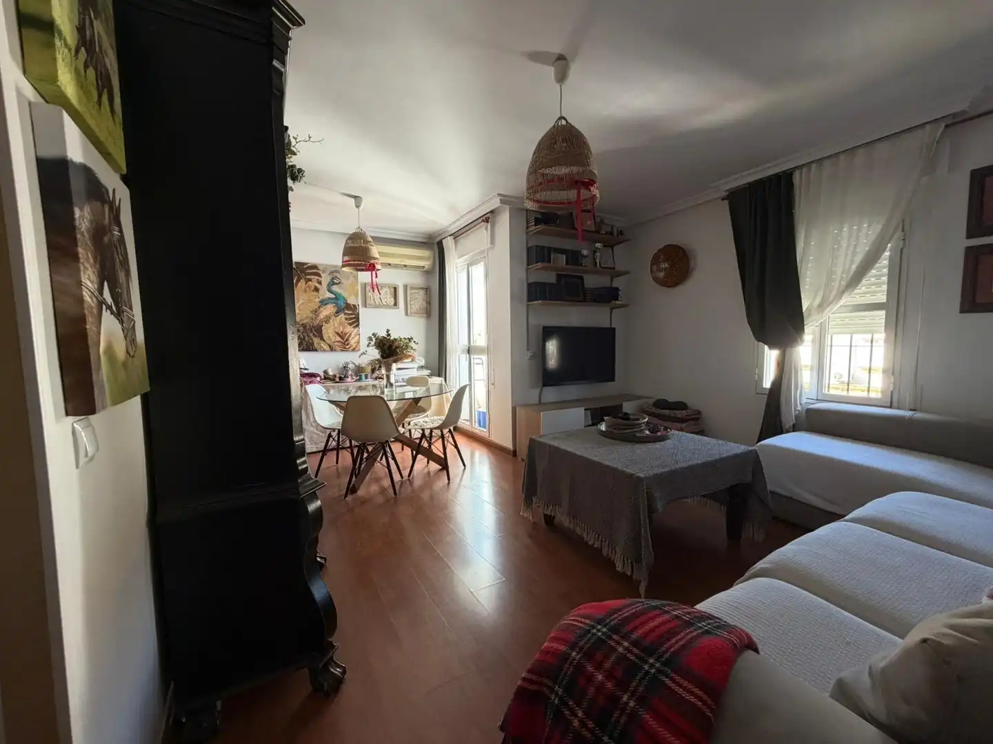 Wohnzimmer von Wohnung zum Verkauf in Chiclana de la Frontera mit Klimaanlage, Parkett und Terrasse