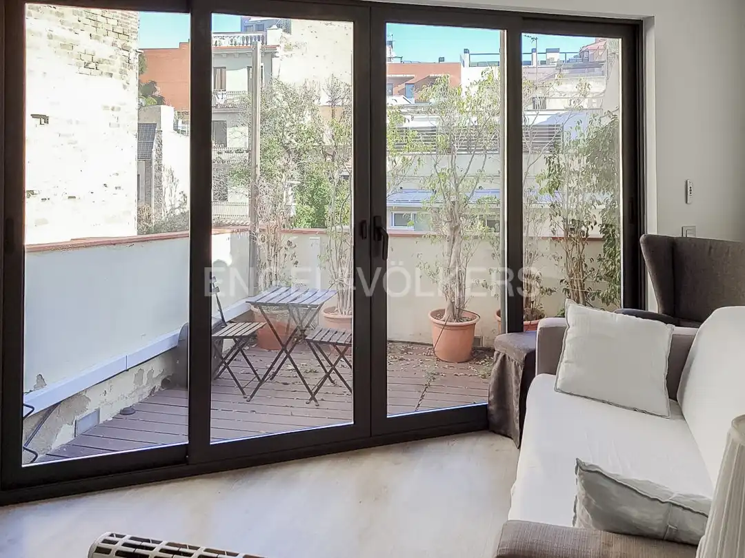 Terraza de Piso de alquiler en Barcelona con Aire acondicionado, Calefacción y Parquet