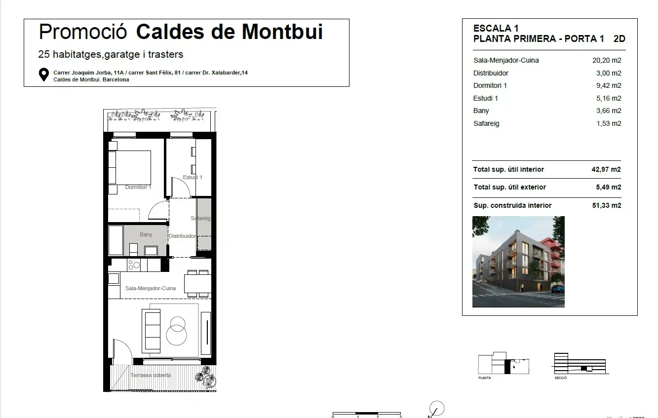 Piso de obra nueva con terraza en venta en Carrer Doctor Xalabarder 14