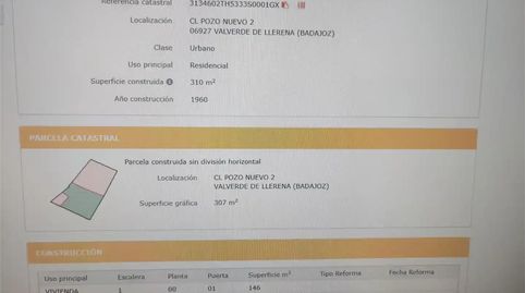 Foto 4 de Casa adosada en venta en Calle Pozo Nuevo, 2, Valverde de Llerena, Badajoz