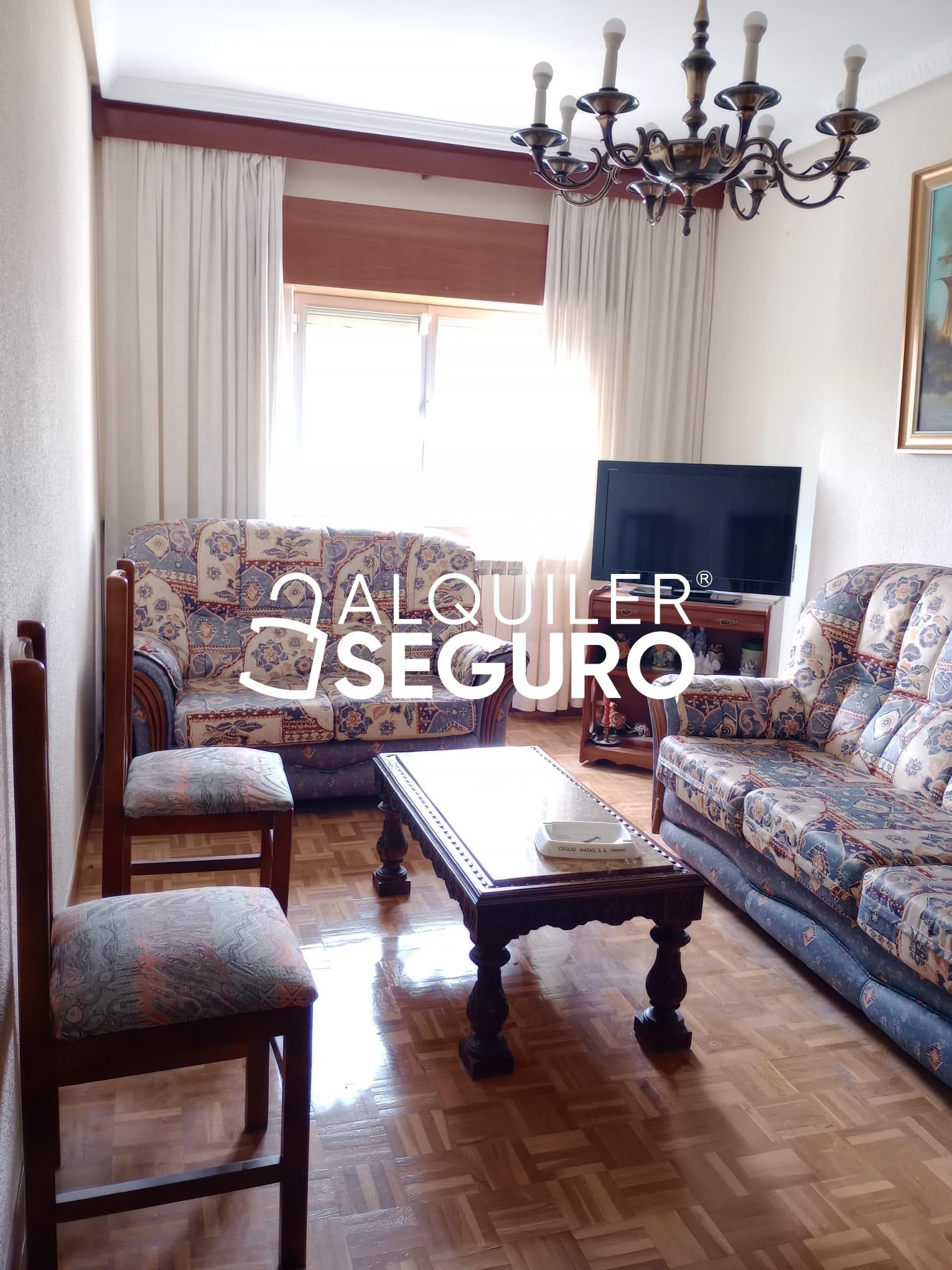 Sala d'estar de Pis de lloguer en  Madrid Capital amb Aire condicionat, Calefacció i Moblat