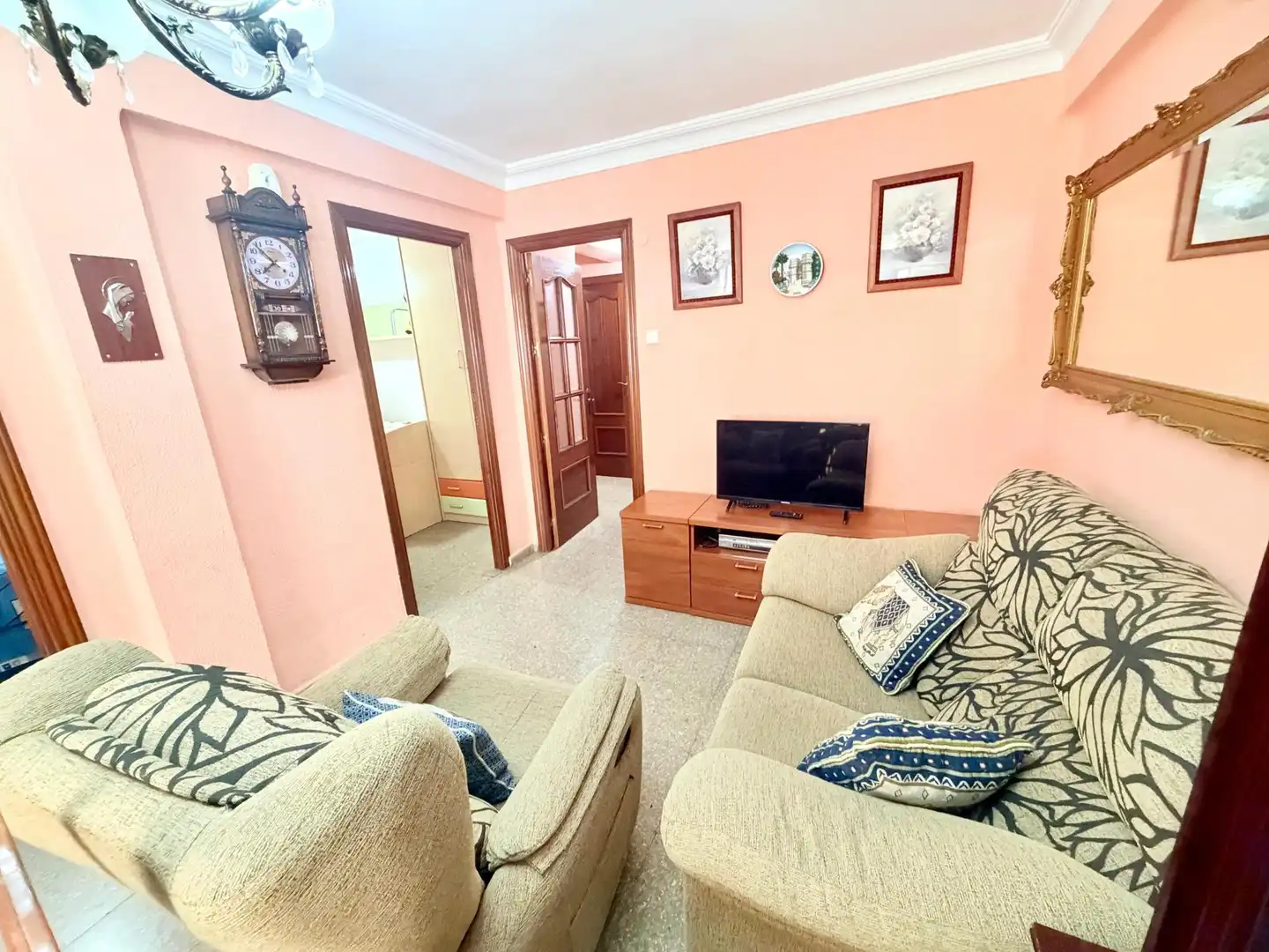 Wohnzimmer von Wohnung zur Miete in Málaga mit Klimaanlage, Heizung und Terrasse