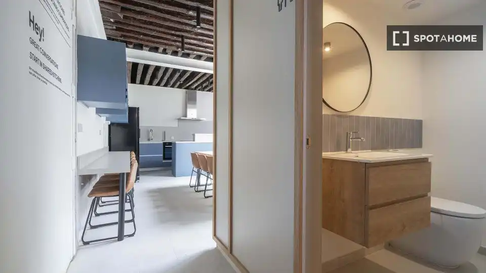 Kitchen of Houses for share in Madrid  with Air Conditioner, Terrace and Furnished