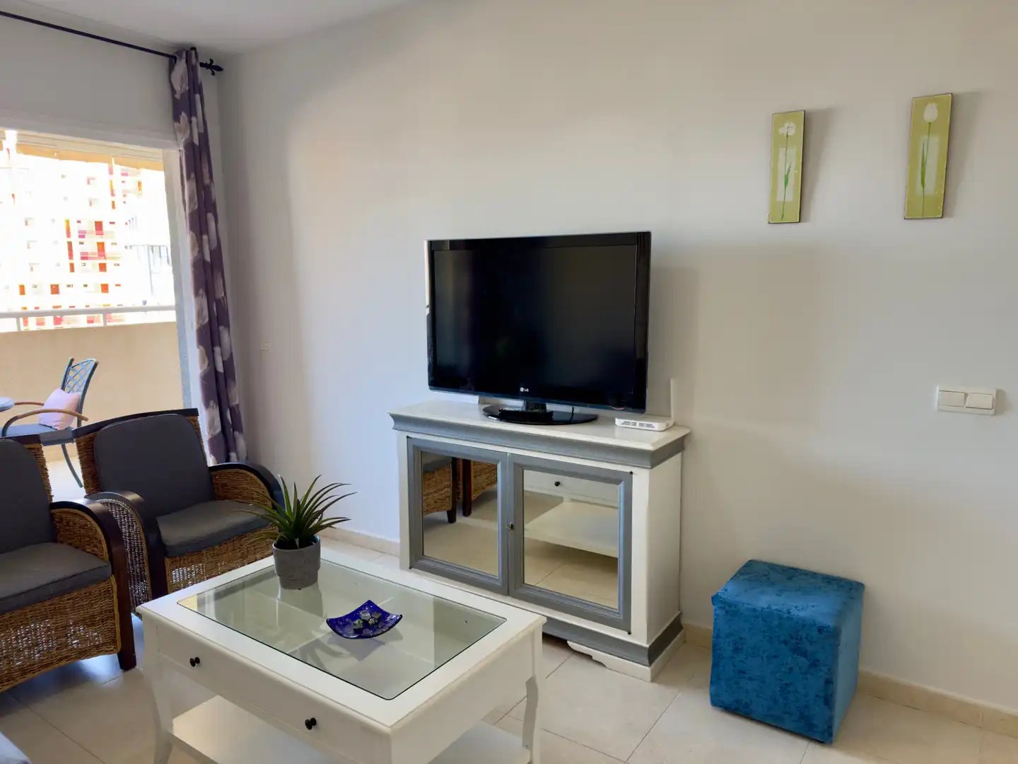 Sala d'estar de Apartament en venda en Calpe / Calp amb Aire condicionat, Calefacció i Terrassa
