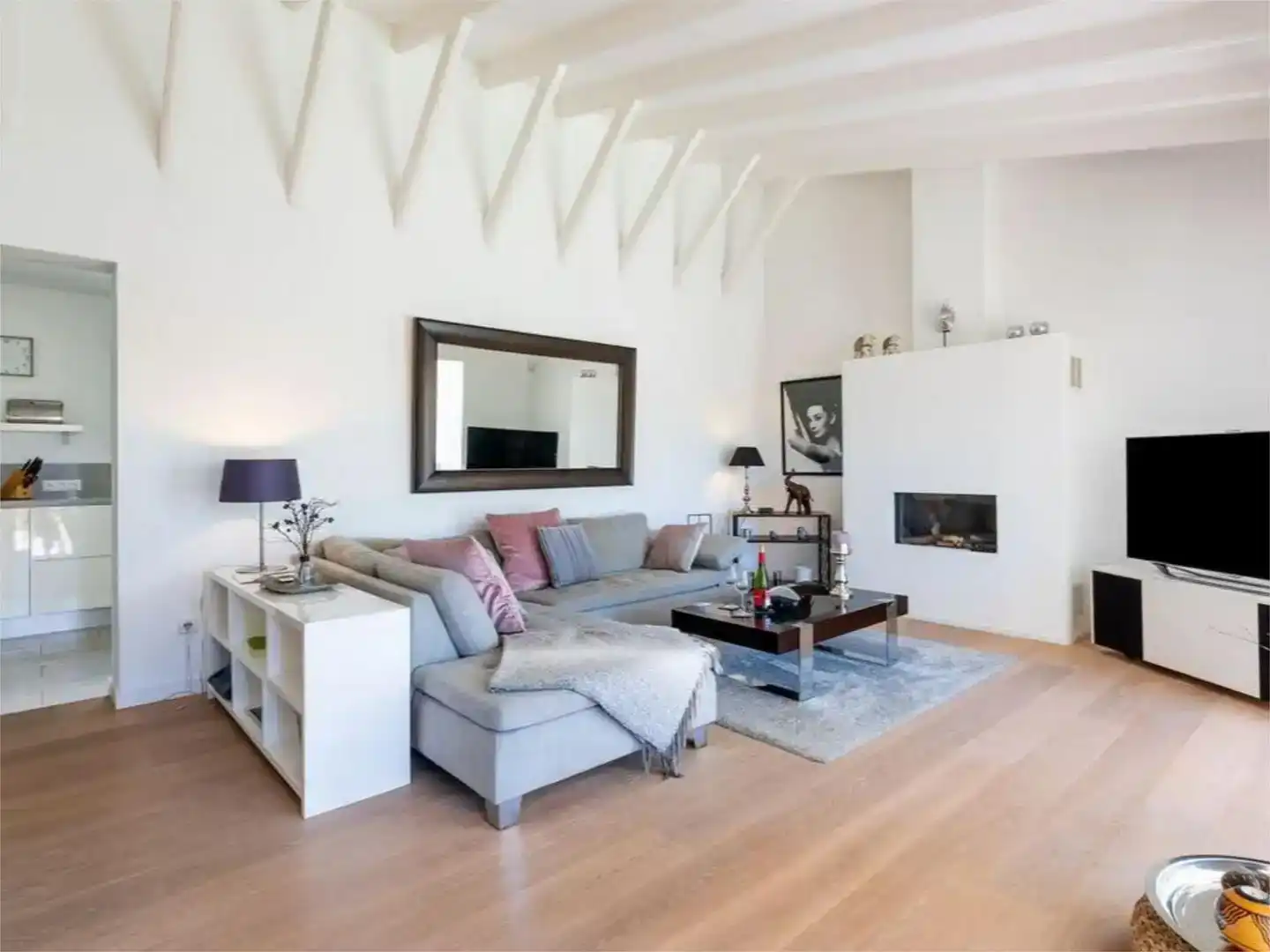 Sala d'estar de Casa o xalet de lloguer en Mijas amb Aire condicionat, Jardí privat i Piscina
