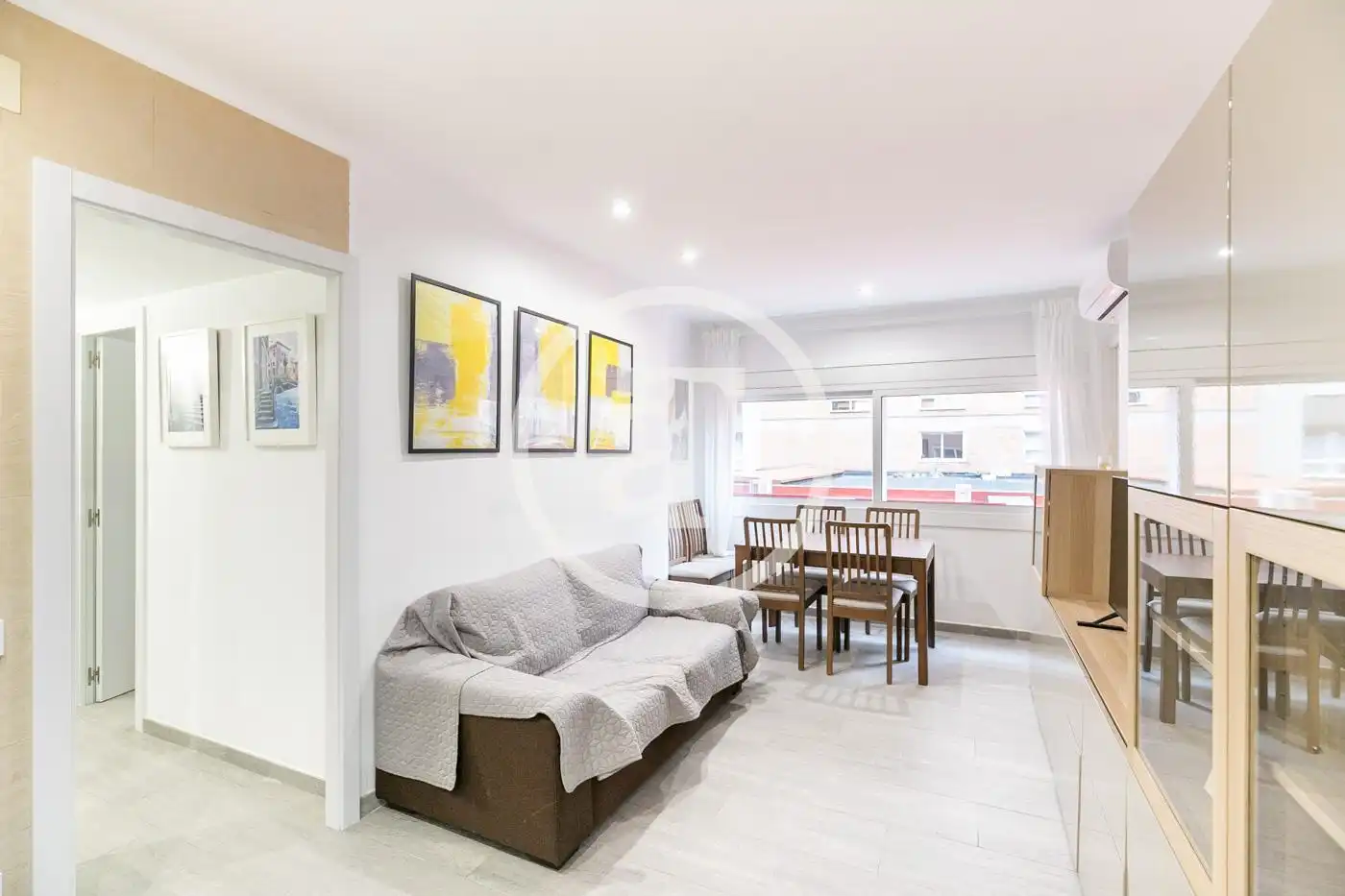 Sala d'estar de Pis de lloguer en  Barcelona Capital amb Aire condicionat, Calefacció i Moblat