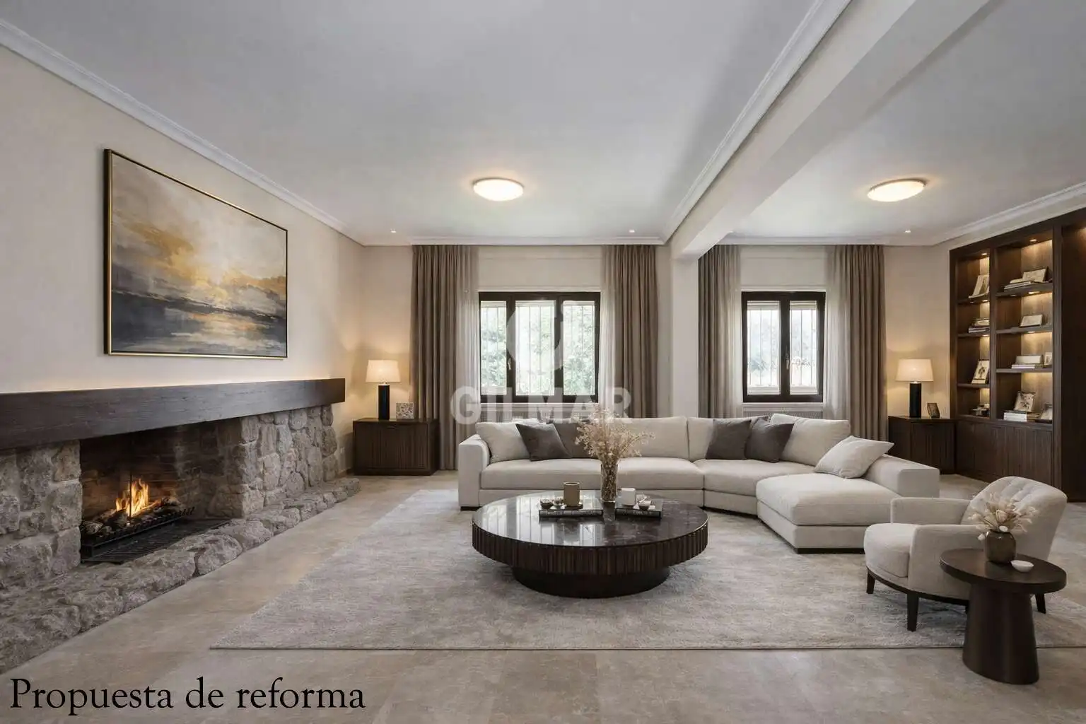 Sala de estar de Casa o chalet en venta en Pozuelo de Alarcón con Calefacción, Jardín privado y Piscina