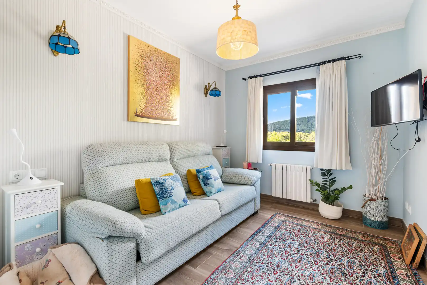 Wohnzimmer von Country house zum Verkauf in Calvià mit Klimaanlage, Heizung und Terrasse