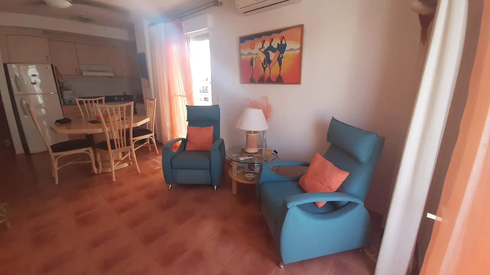Wohnzimmer von Wohnung zur Miete in Canet d'En Berenguer mit Klimaanlage, Abstellraum und Schwimmbad