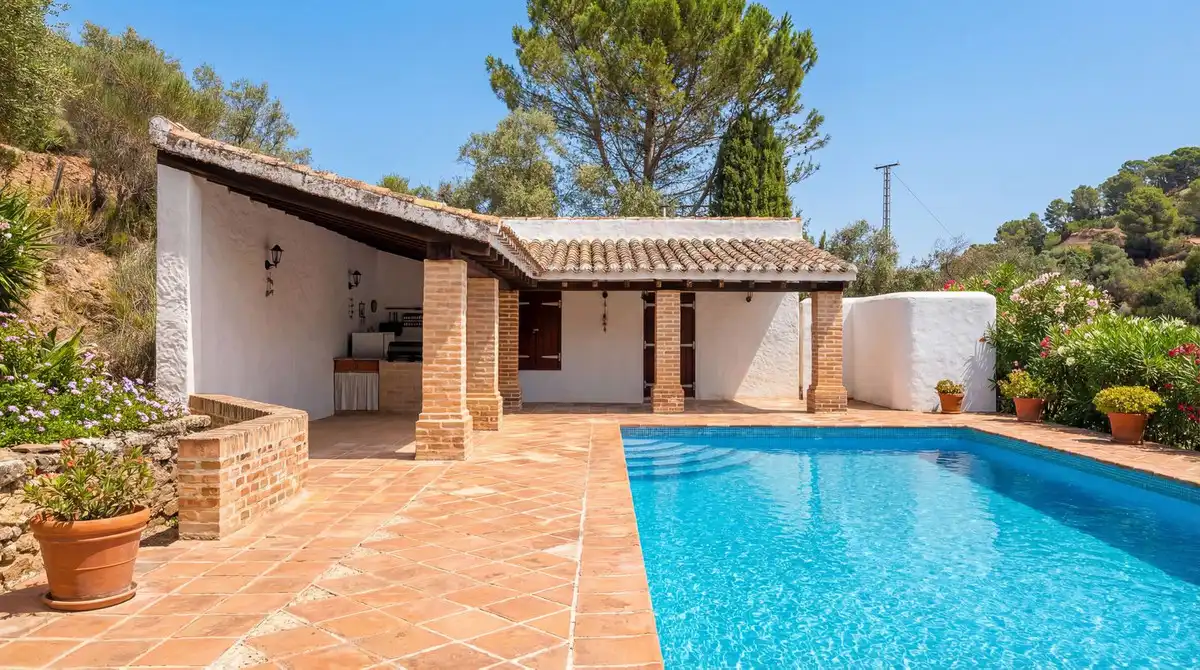 Piscina de Finca rústica en venta en Villanueva del Rosario con Aire acondicionado, Terraza y Trastero
