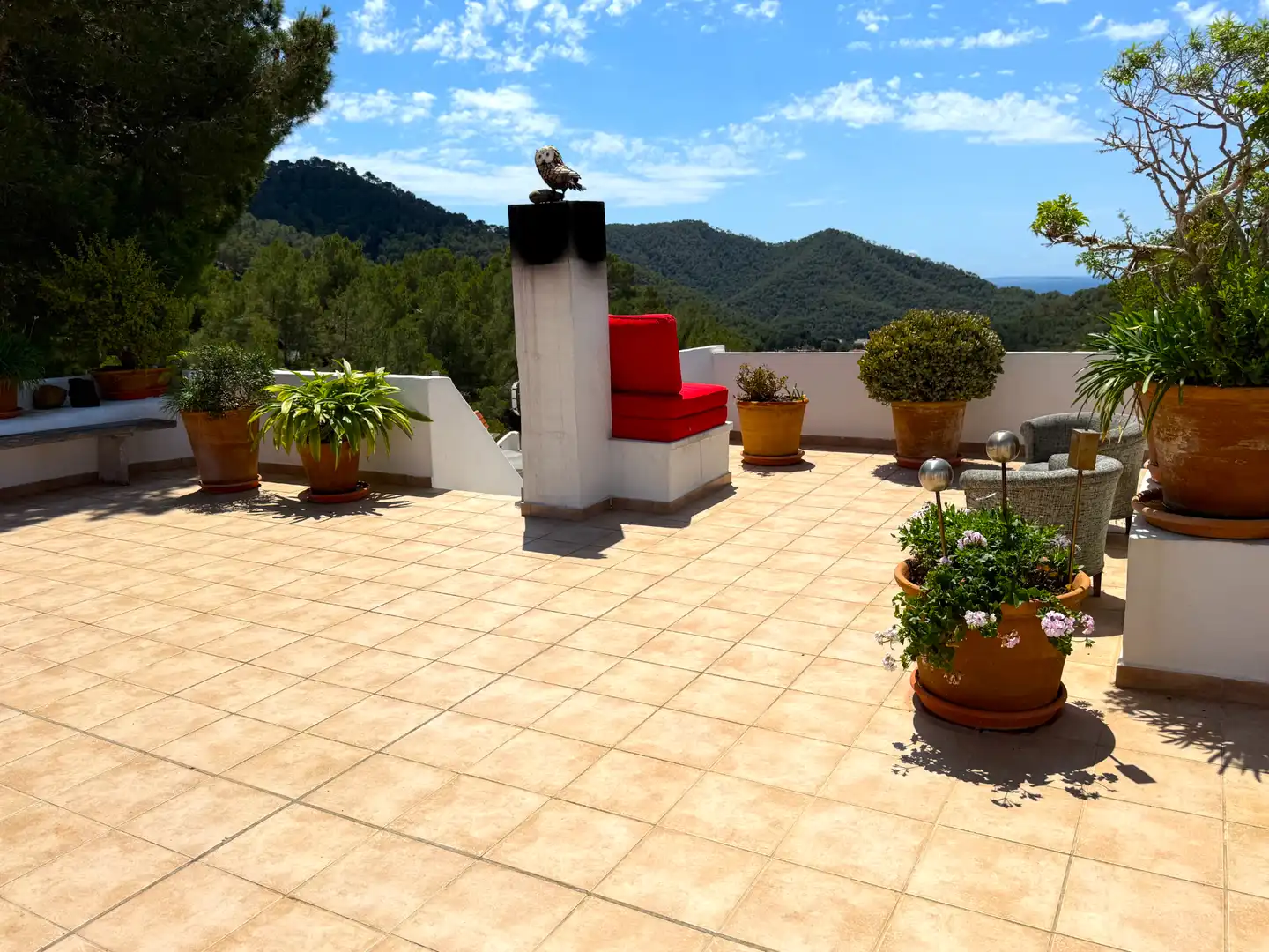 Terrasse von Dachboden zum Verkauf in Santa Eulària des Riu mit Klimaanlage, Heizung und Terrasse