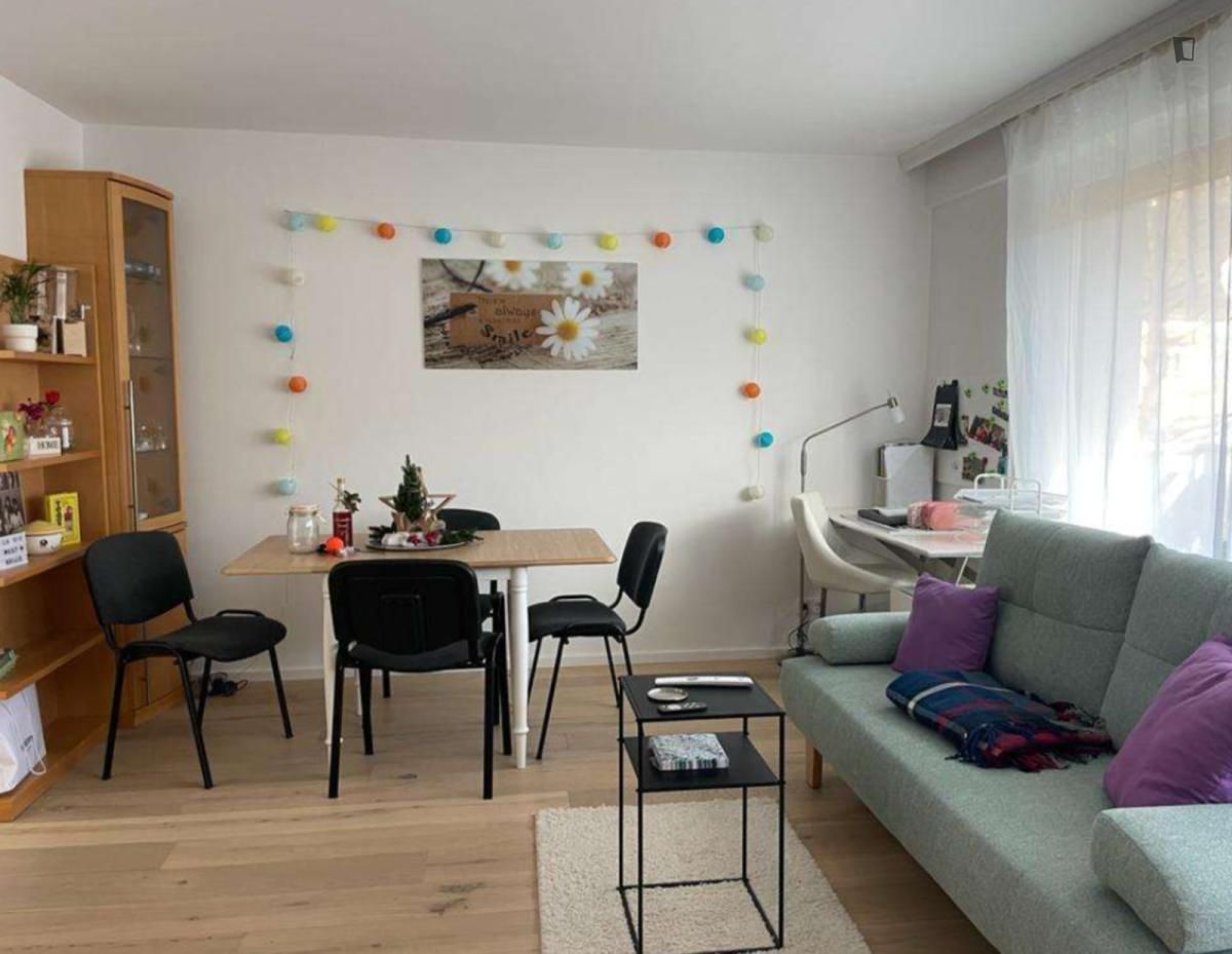 Sala d'estar de Apartament de lloguer en  Madrid Capital amb Aire condicionat, Calefacció i Moblat