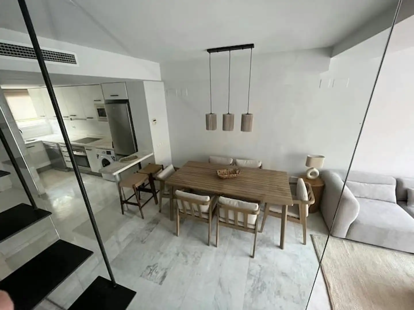 Comedor de Piso de alquiler en Jávea / Xàbia con Aire acondicionado, Jardín privado y Amueblado