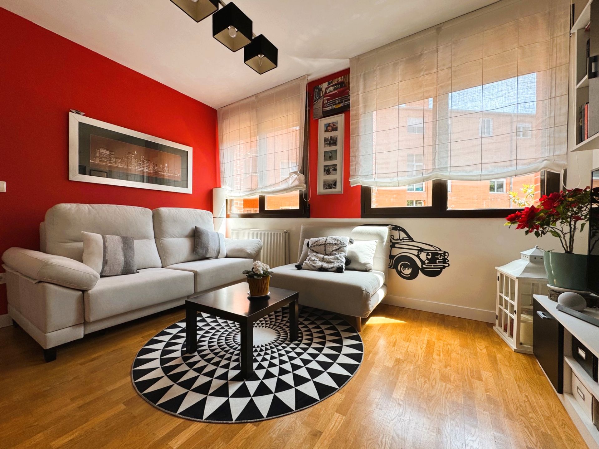 Living room of Flat for sale in Erandio  with Heating, Parquet flooring and Furnished