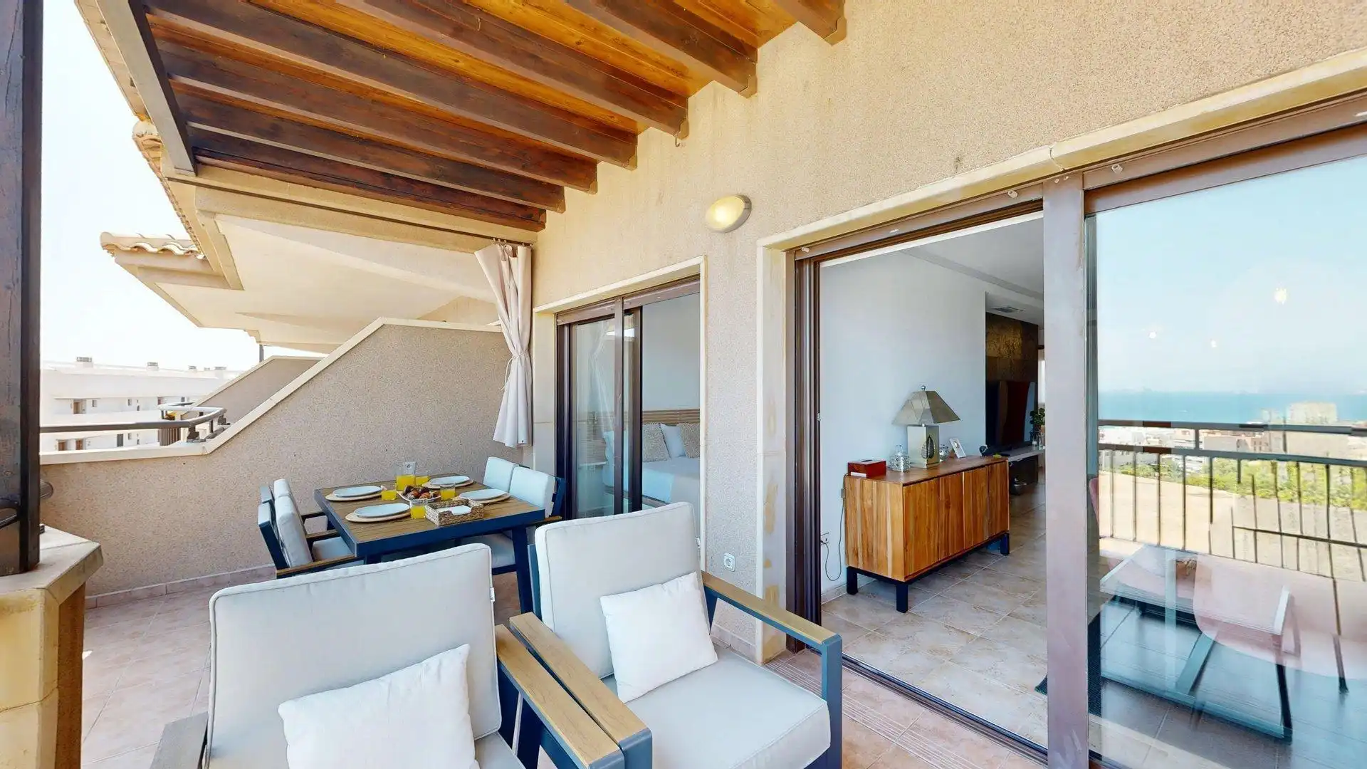 Terraza de Apartamento de alquiler en Elche / Elx con Aire acondicionado, Calefacción y Jardín privado