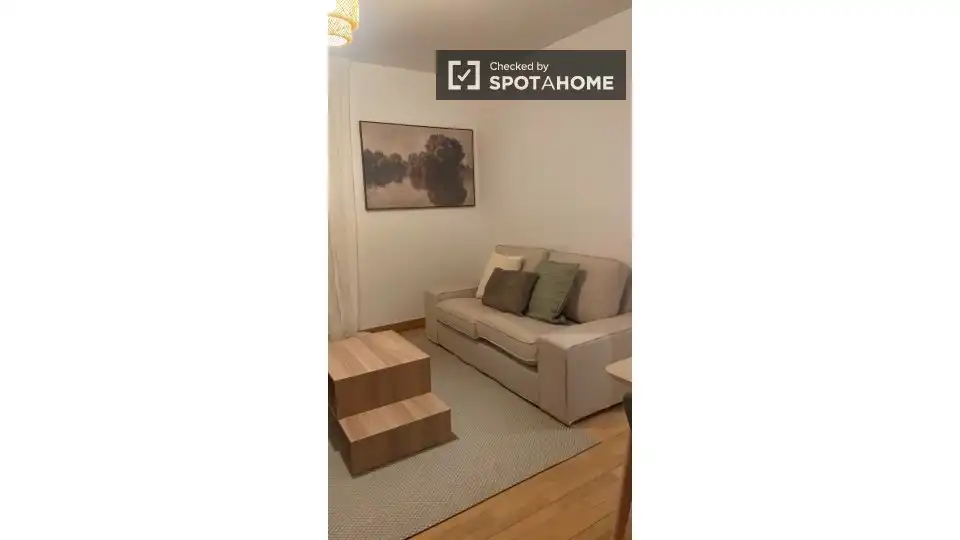 Living room of Flat for rent in Madrid  with Air Conditioner, Heating and Furnished