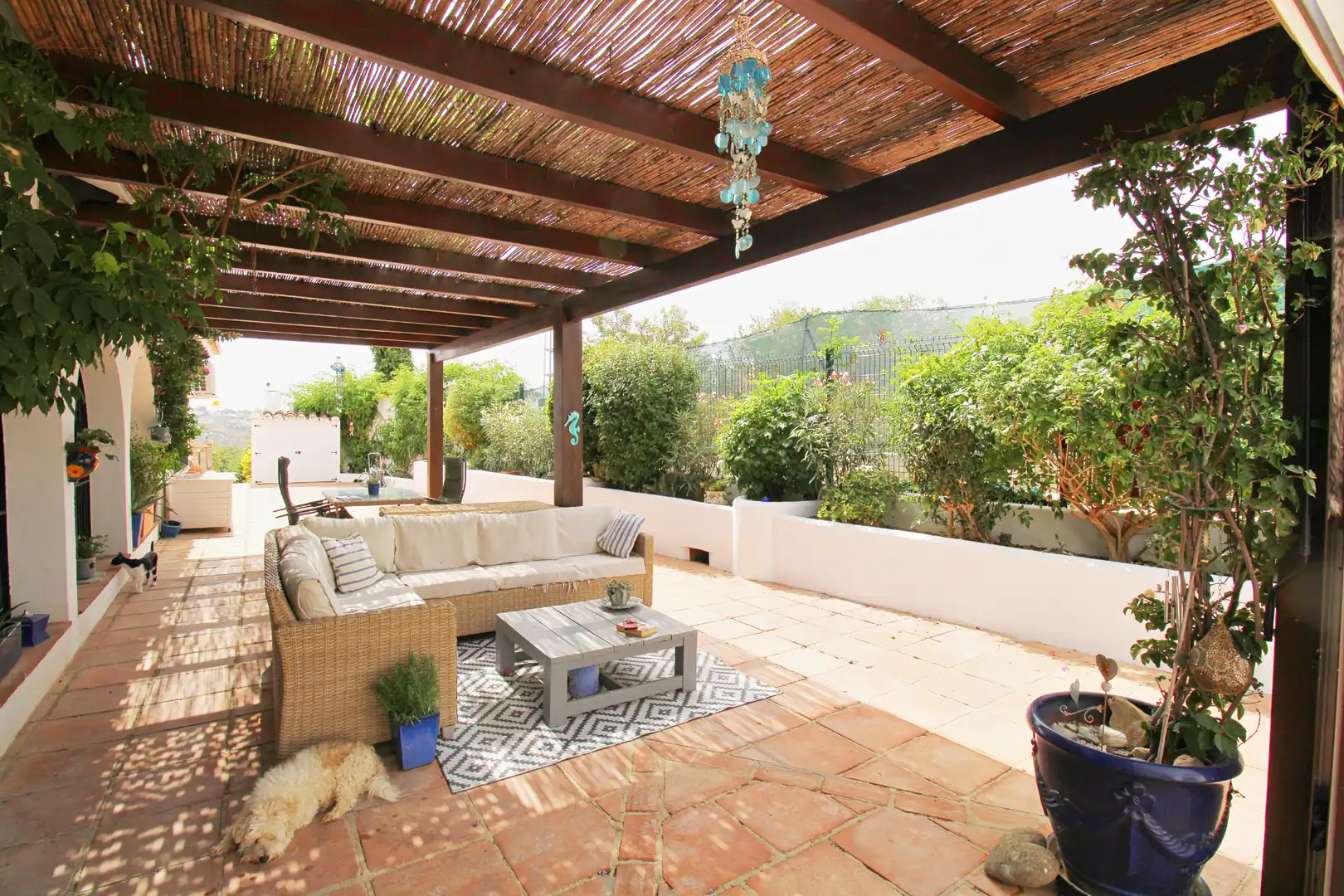 Terraza de Finca rústica en venta en Mijas con Aire acondicionado, Calefacción y Jardín privado