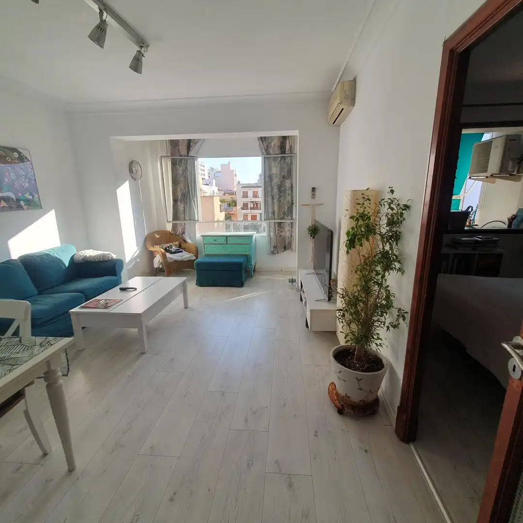 Sala d'estar de Pis en venda en  Palma de Mallorca amb Aire condicionat, Parquet i Terrassa
