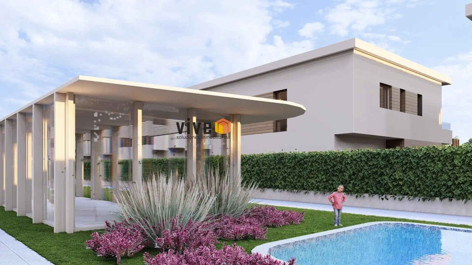 Vista exterior de Casa adosada en venda en Mairena del Aljarafe amb Jardí privat, Terrassa i Piscina comunitària