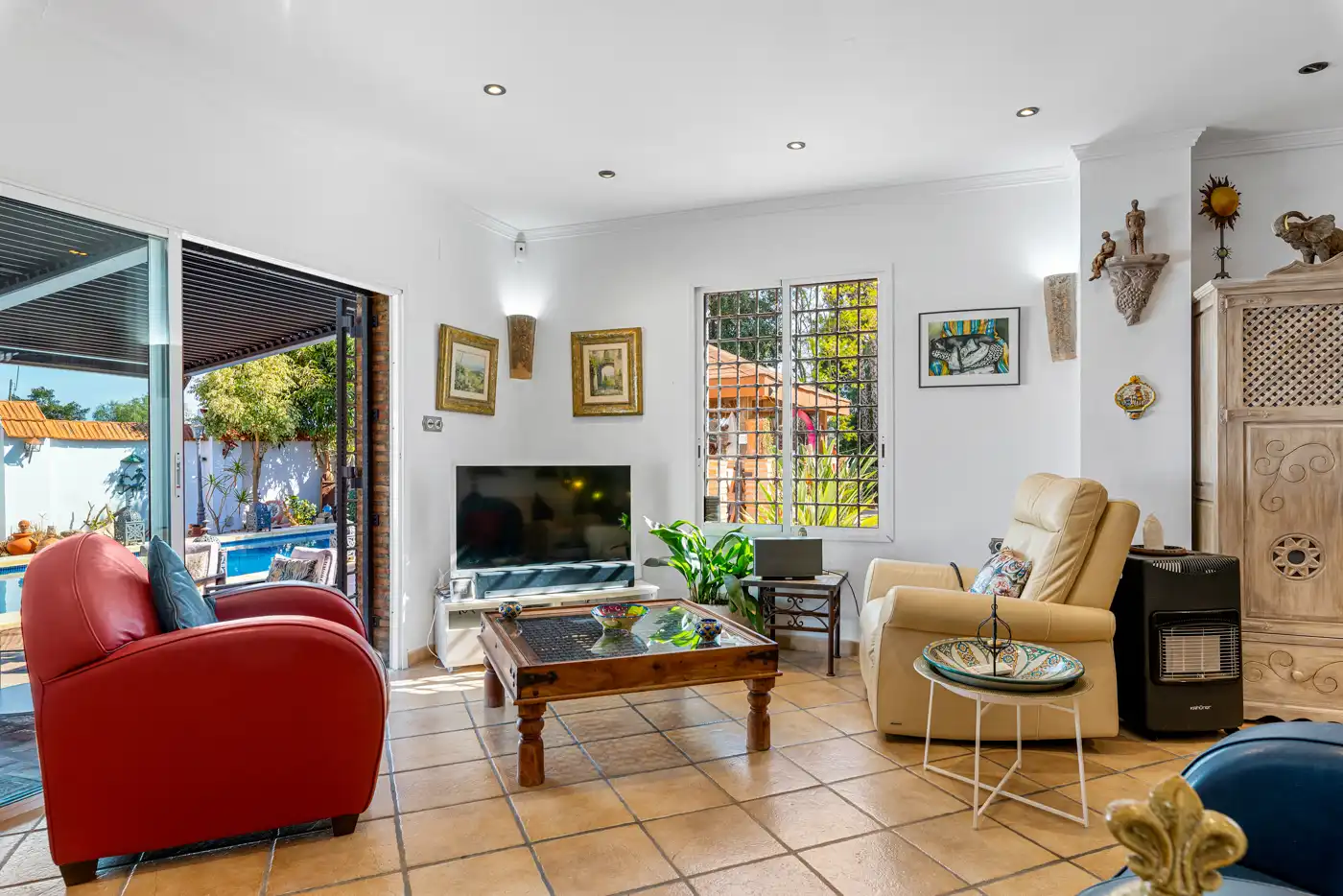 Sala de estar de Casa o chalet en venta en Daya Nueva con Aire acondicionado, Jardín privado y Piscina