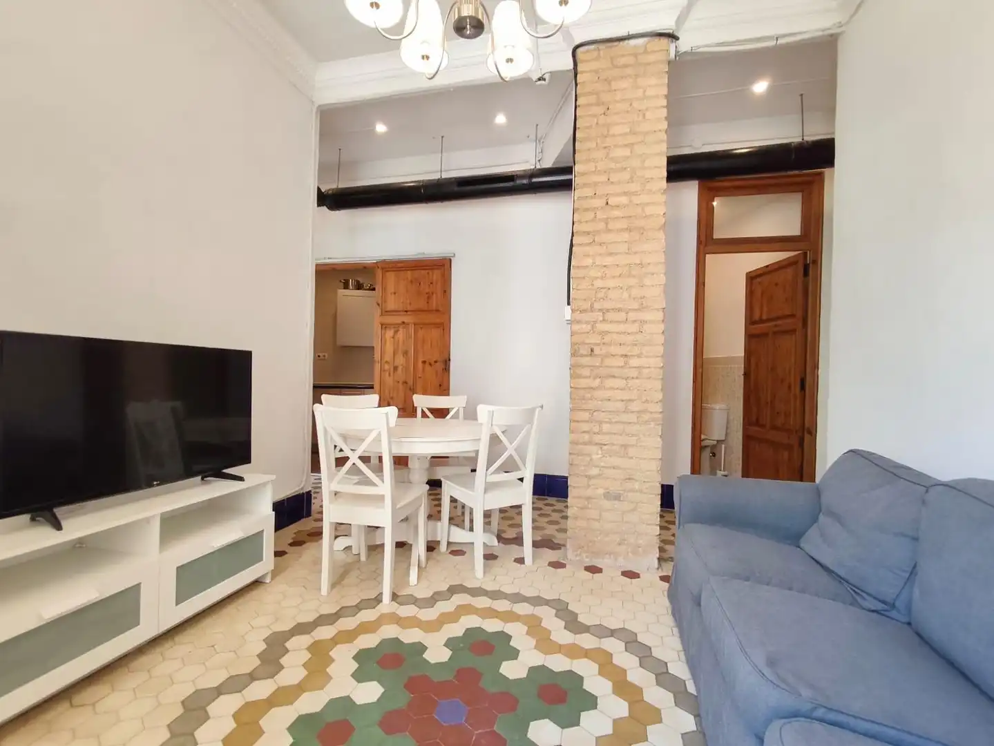Wohnzimmer von Wohnung zur Miete in Valencia mit Klimaanlage, Heizung und Möbliert