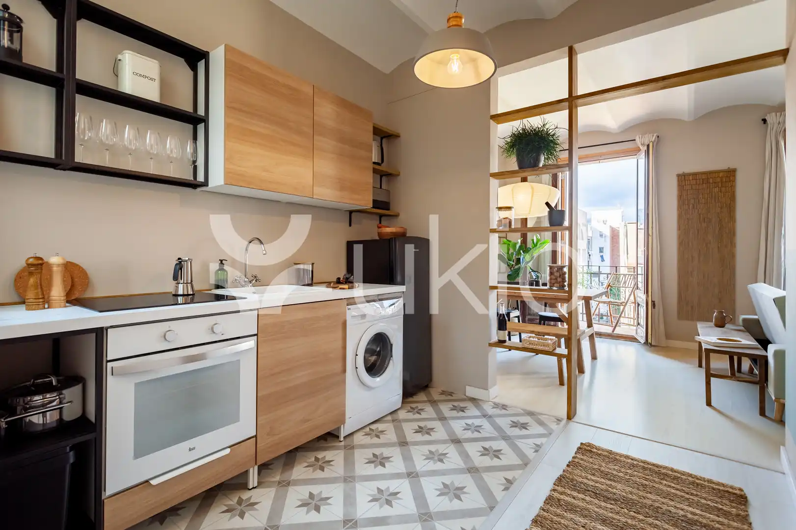 Cocina de Apartamento de alquiler en Barcelona con Aire acondicionado, Calefacción y Amueblado