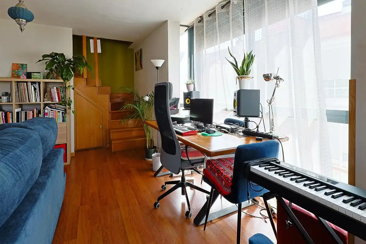 Sala d'estar de Àtic en venda en Madrid amb Aire condicionat, Calefacció i Terrassa