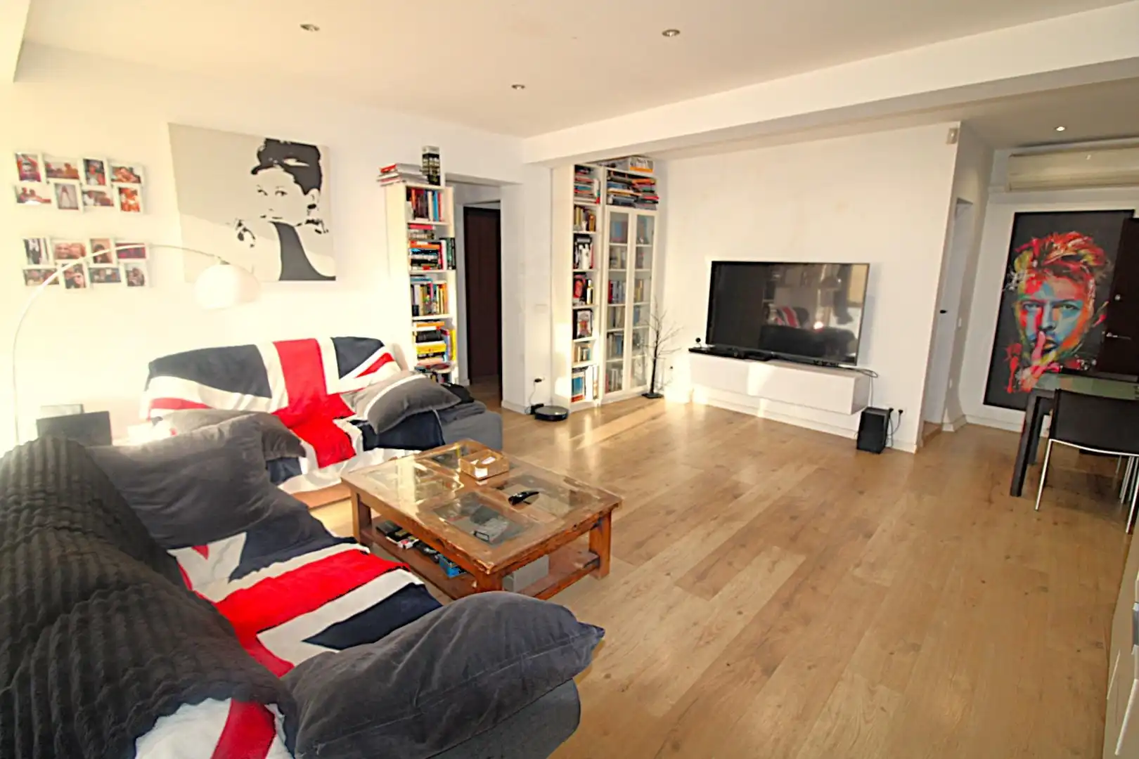 Living room of Flat for sale in  Palma de Mallorca  with Air Conditioner, Parquet flooring and Furnished