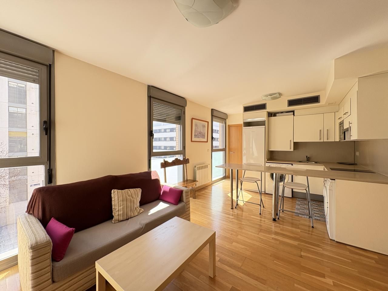 Living room of Flat for rent in  Madrid Capital  with Air Conditioner, Heating and Furnished