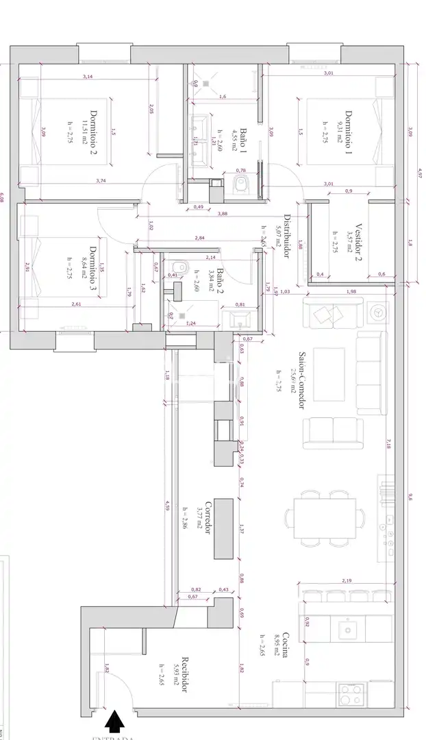 Wohnung zum Verkauf in Madrid mit Klimaanlage, Heizung und Parkett