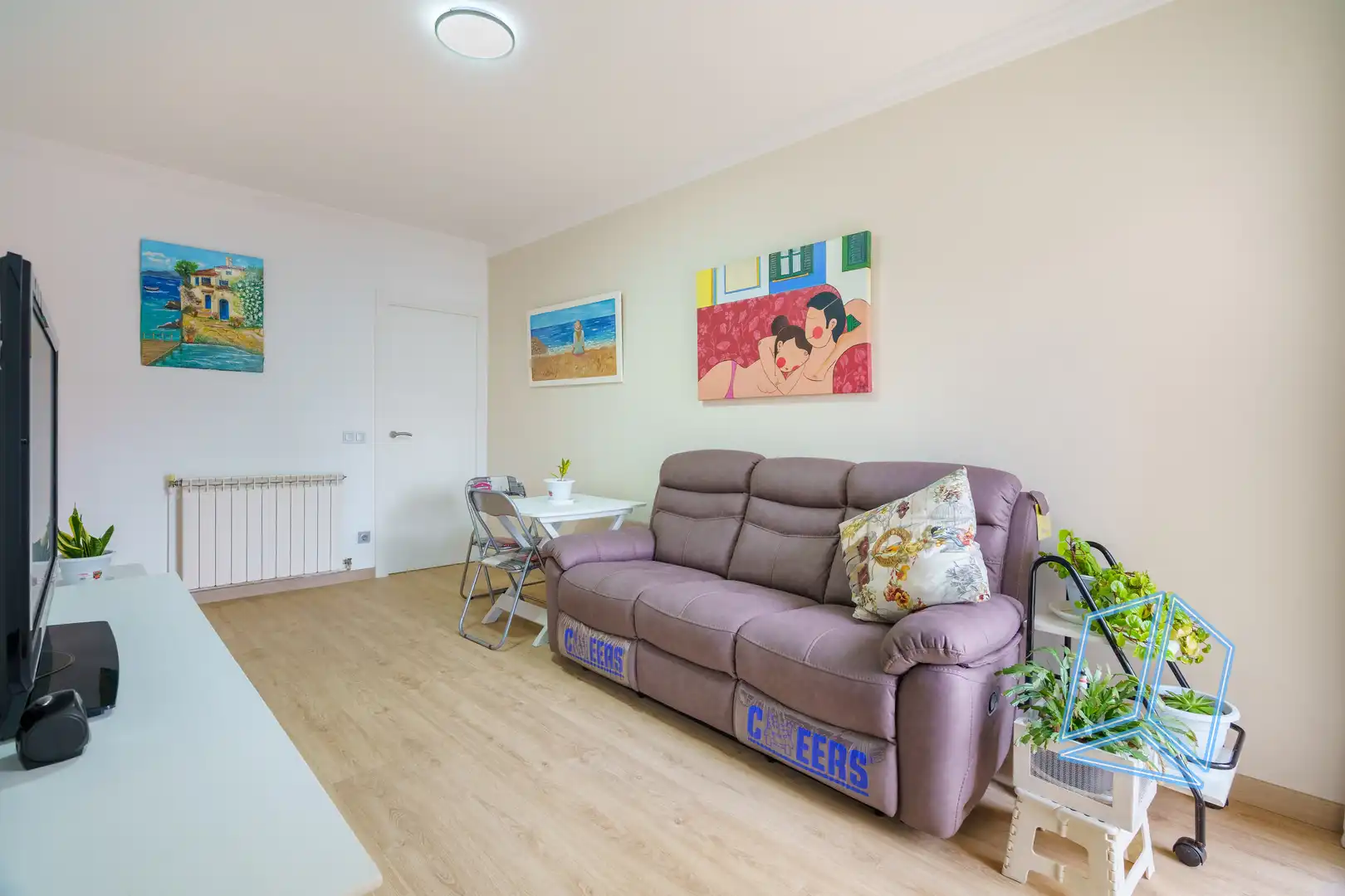 Sala de estar de Piso en venta en L'Hospitalet de Llobregat con Balcón