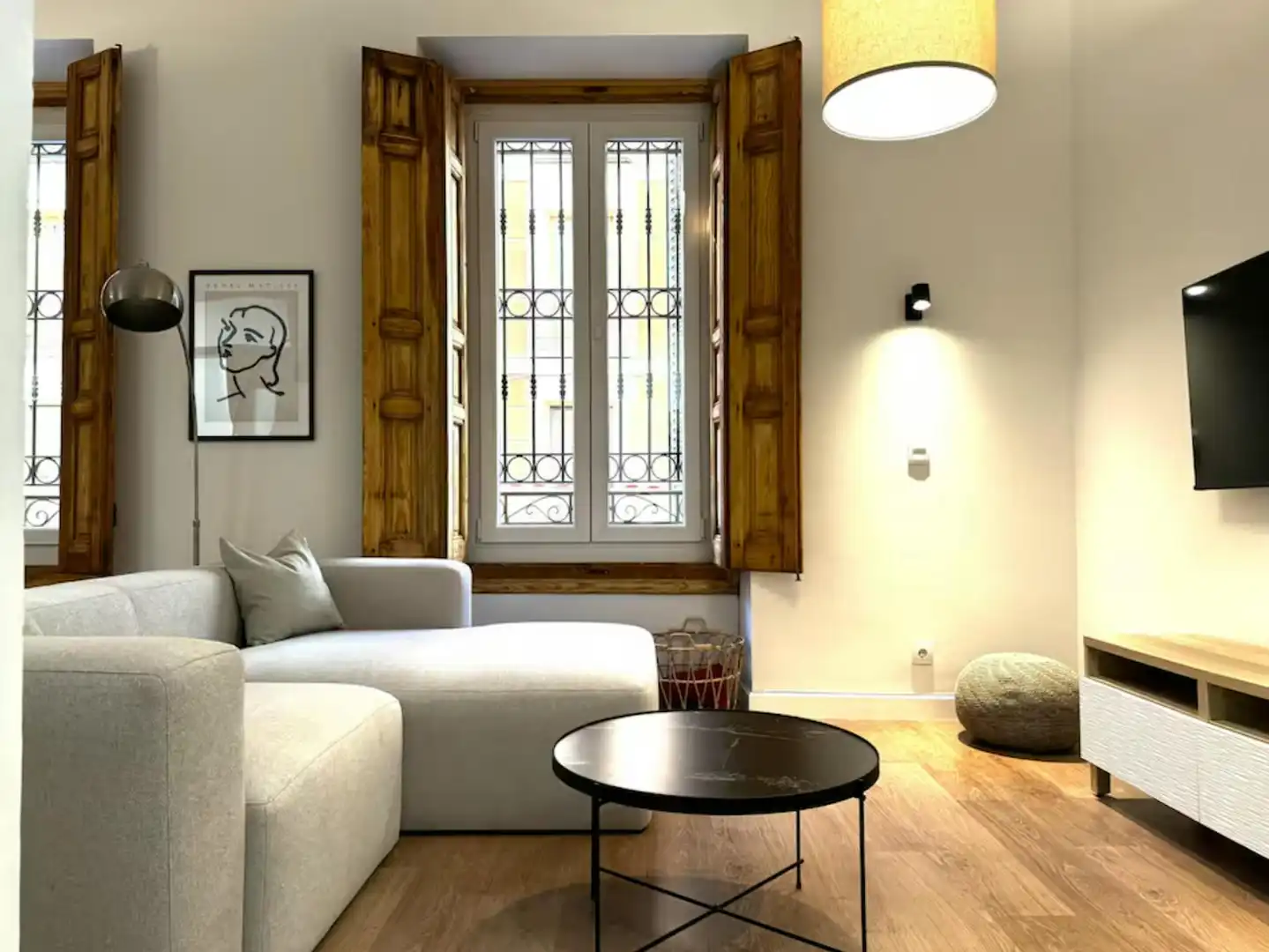 Wohnzimmer von Wohnung zur Miete in Madrid mit Klimaanlage, Heizung und Möbliert