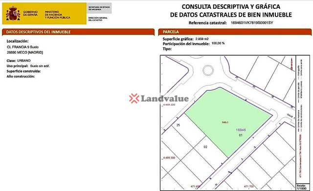 Terreno residencial en Venta en Calle Portugal en Meco pueblo