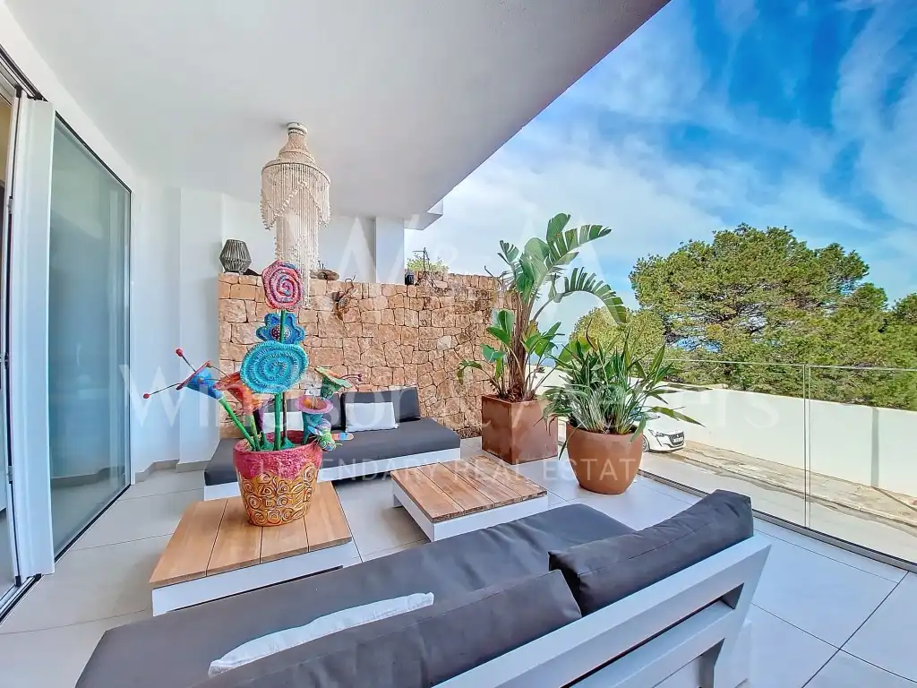 Terrace of Flat for sale in Sant Josep de sa Talaia  with Air Conditioner, Furnished and Oven