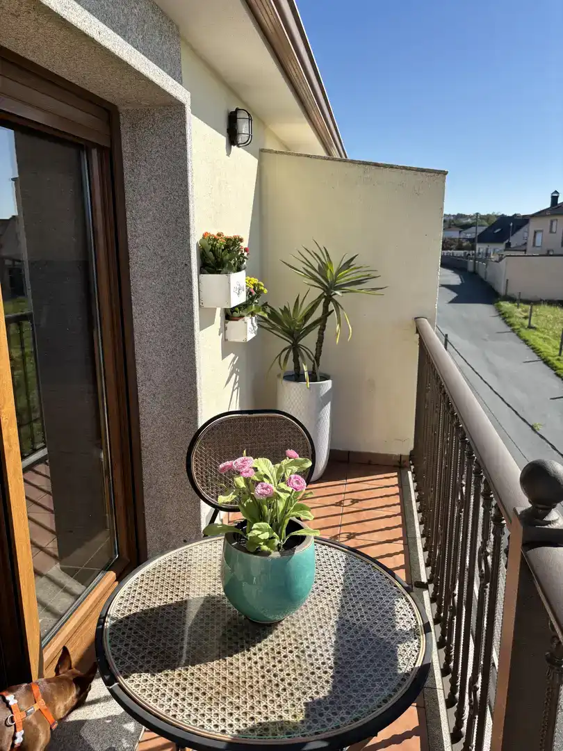 Terraza de Piso de alquiler en Ribeira con Jardín privado, Amueblado y Balcón