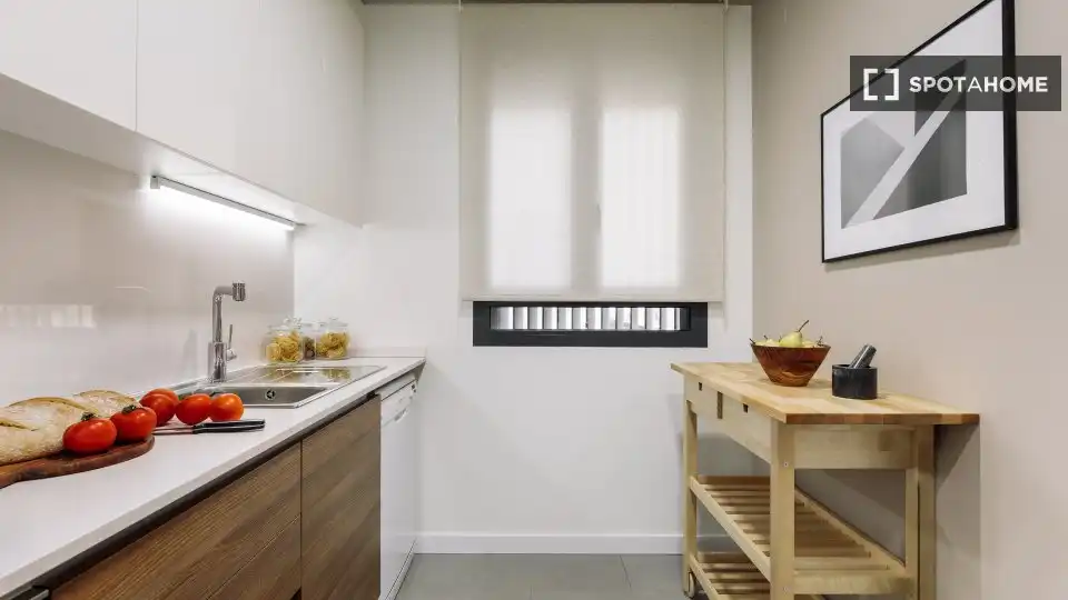 Kitchen of Flat for rent in Barcelona  with Air Conditioner, Heating and Furnished