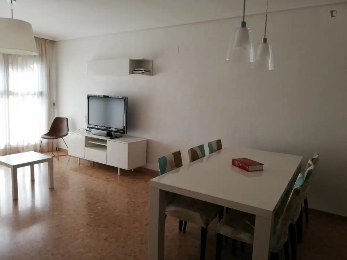 Sala d'estar de Apartament per a compartir en Valencia amb Aire condicionat, Moblat i Forn