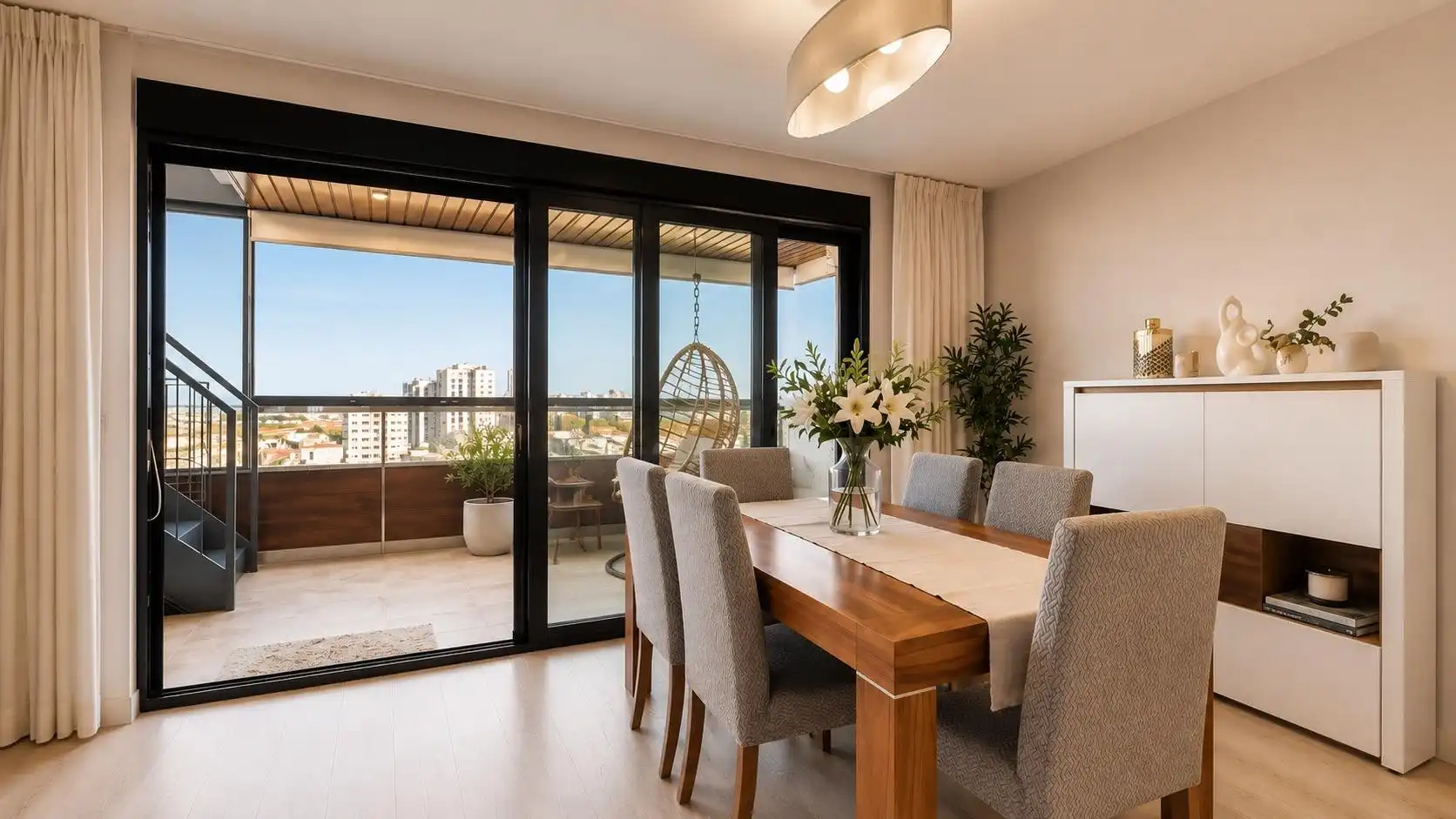 Menjador de Àtic en venda en Almería amb Aire condicionat, Jardí privat i Terrassa