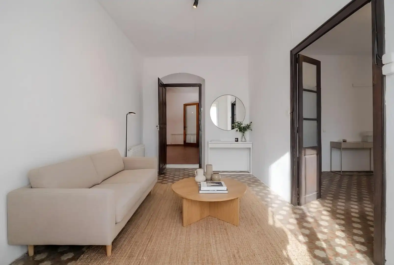 Sala de estar de Piso de alquiler en La Vall de Bianya con Calefacción, Jardín privado y Terraza