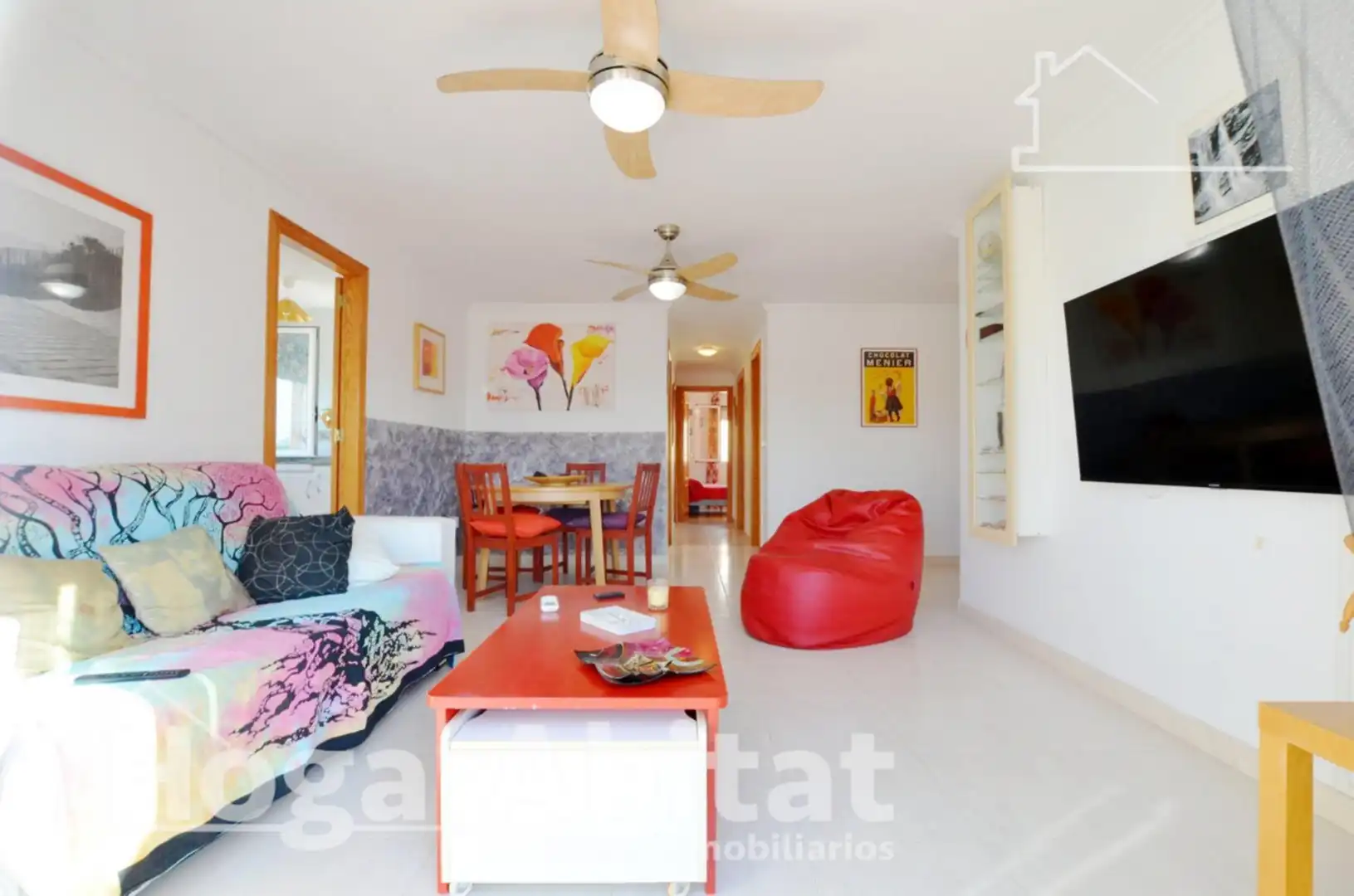 Sala de estar de Piso en venta en Oliva con Aire acondicionado, Terraza y Amueblado