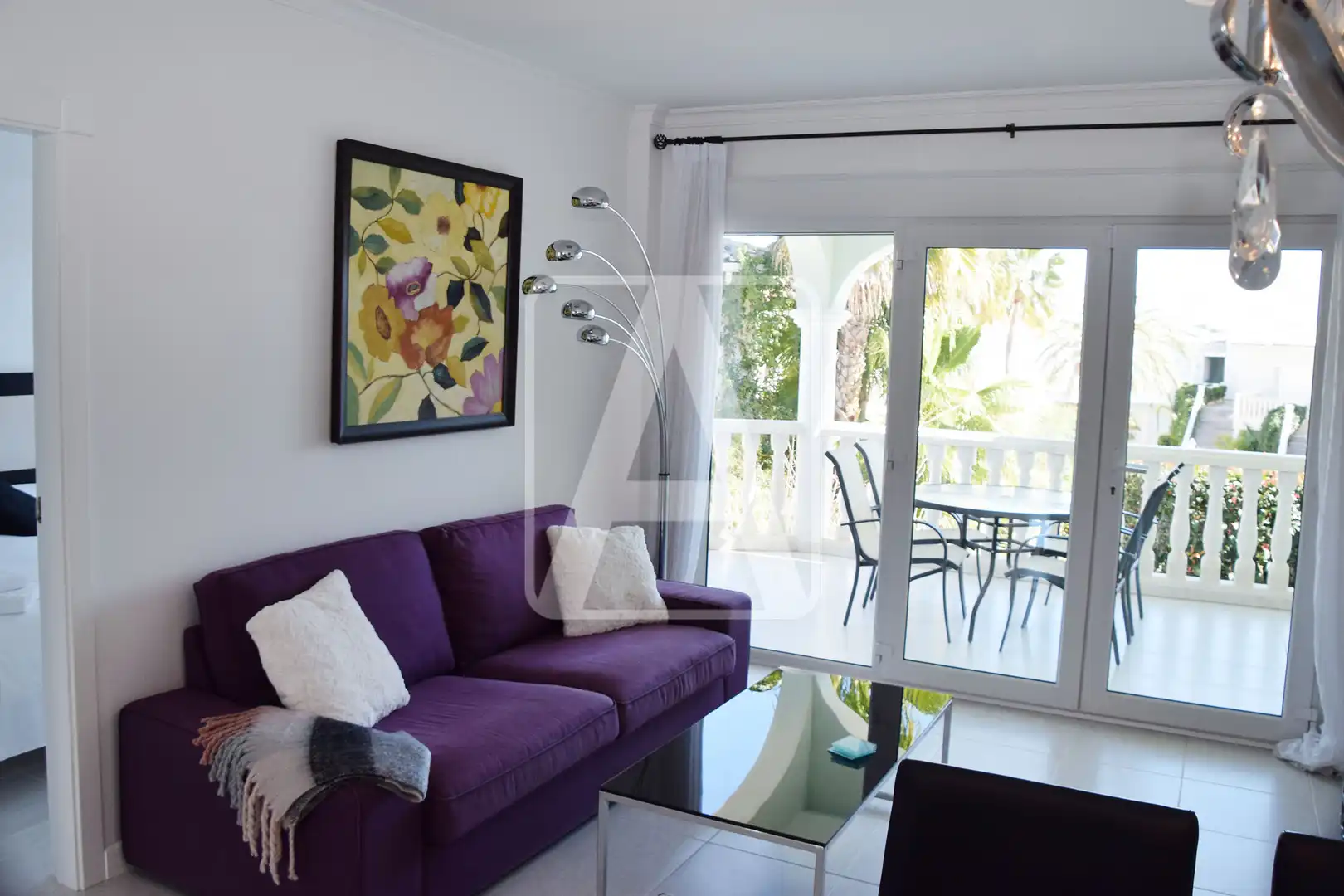 Sala d'estar de Apartament en venda en Benissa amb Aire condicionat, Calefacció i Jardí privat