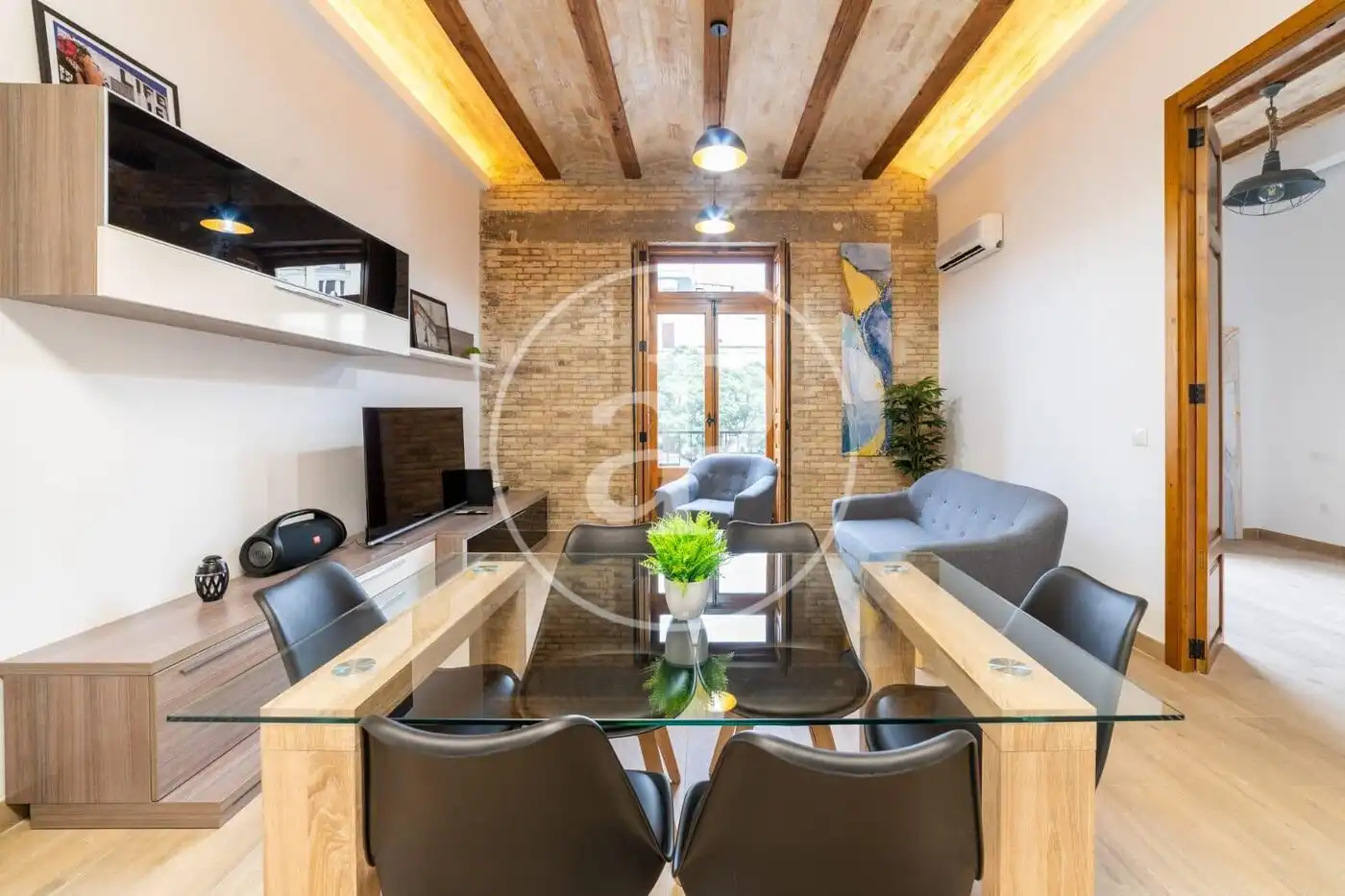 Sala d'estar de Pis de lloguer en  Valencia Capital amb Aire condicionat, Calefacció i Moblat