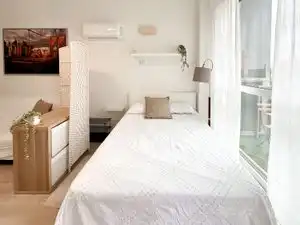 Schlafzimmer von Wohnung zur Miete in Madrid mit Klimaanlage, Heizung und Parkett