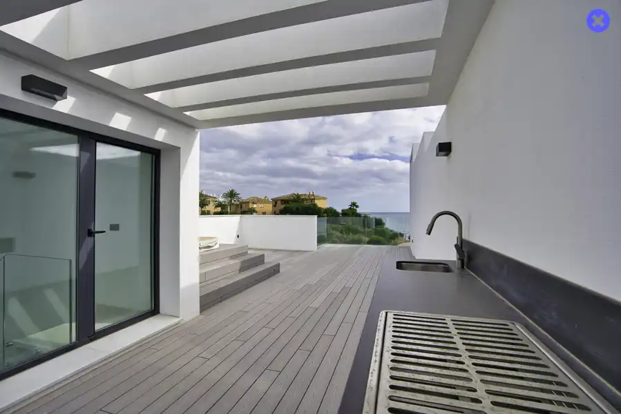 Terraza de Casa adosada de alquiler en Estepona con Aire acondicionado, Jardín privado y Terraza